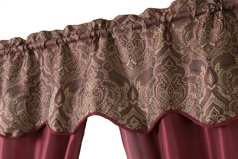 GoodGram Unique 5 Piece Window Curtain Set Assorted Colors (Brick) - Image 1